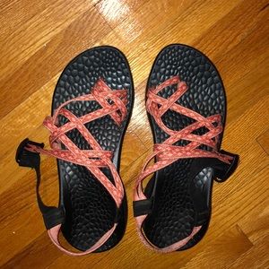 Coral Chaco sandals 7.5